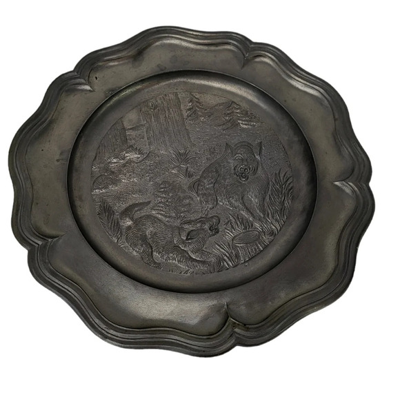 Pewter Boar Antique decor Plaque - Picture 1 of 3